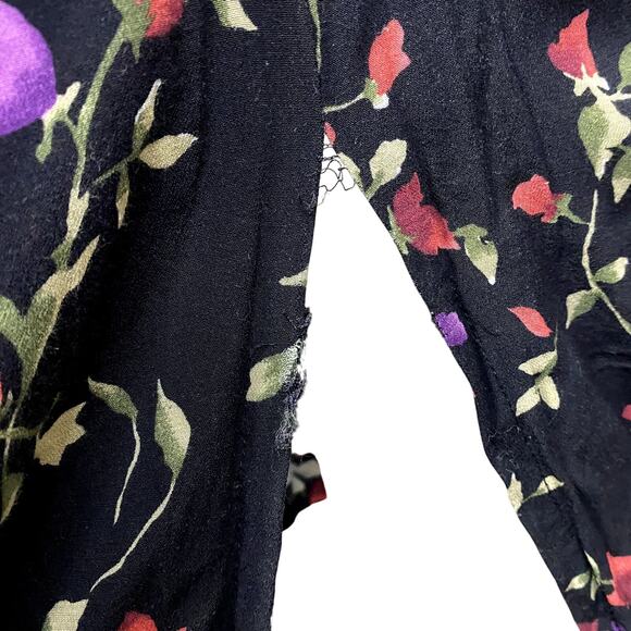 Vintage 90's Uniform Floral Gothic Grunge Whimsygoth Maxi Dress - Picture 11 of 13